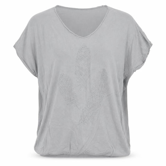 Womens UK Size S Frank Usher Grey Tunic T-Shirt