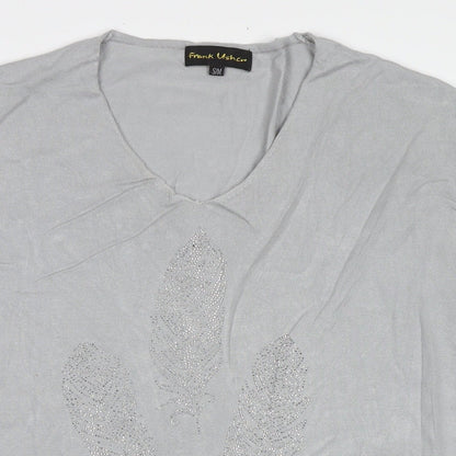 Womens UK Size S Frank Usher Grey Tunic T-Shirt