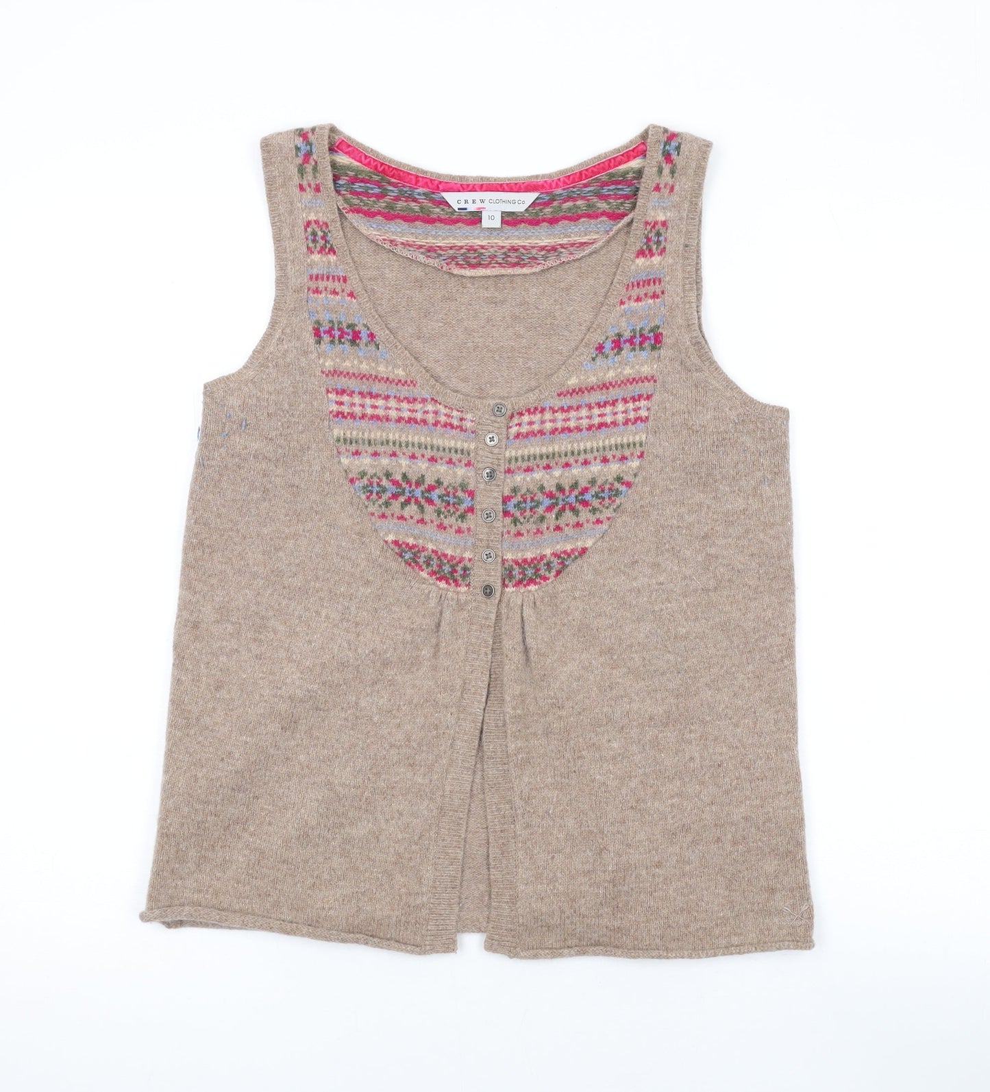 Womens UK Size 10 Crew Clothing Brown Cardigan Jumper