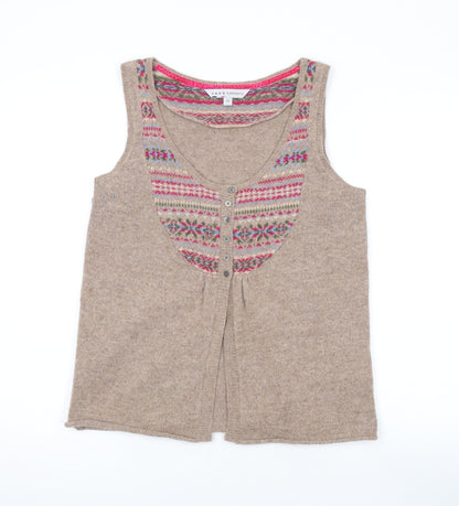 Womens UK Size 10 Crew Clothing Brown Cardigan Jumper