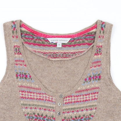 Womens UK Size 10 Crew Clothing Brown Cardigan Jumper