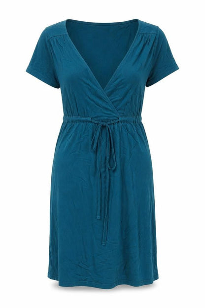 H&M Womens Green Viscose A-Line Size 10 V-Neck