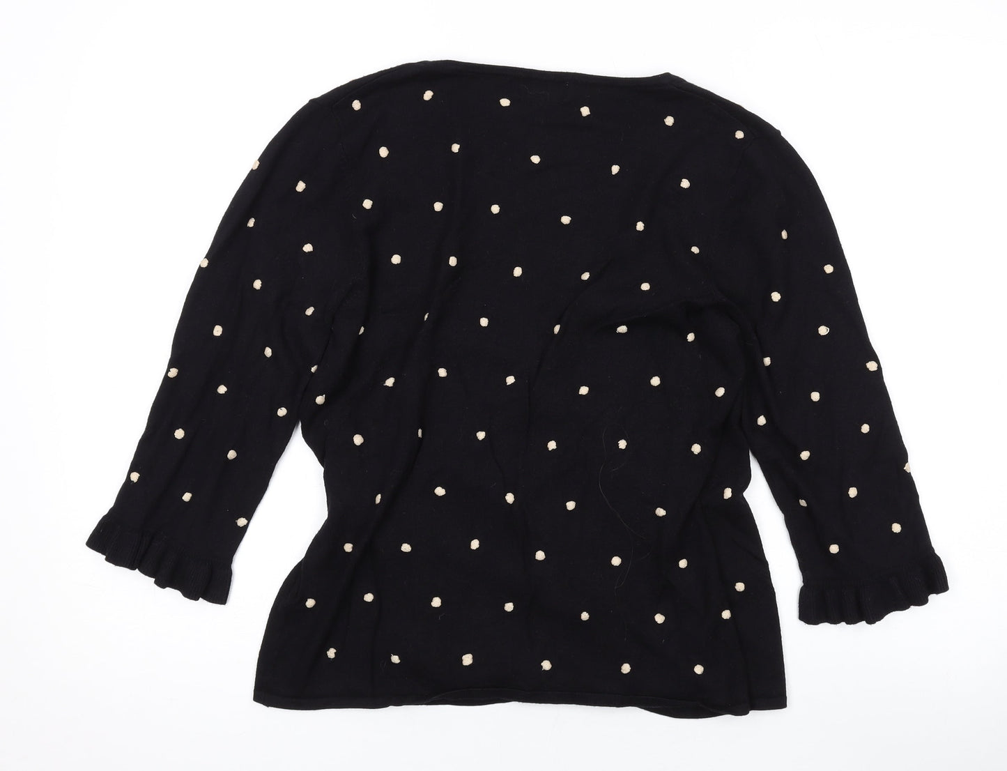 Womens UK Size 12 Kaliko Black Wrap Jumper