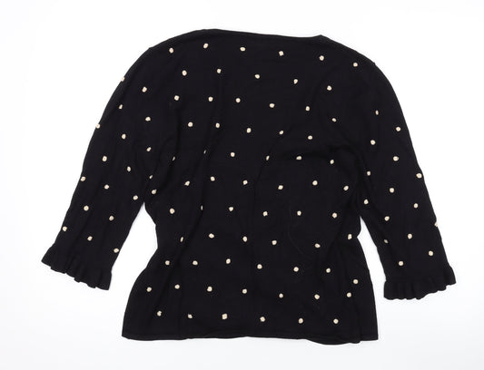 Womens UK Size 12 Kaliko Black Wrap Jumper