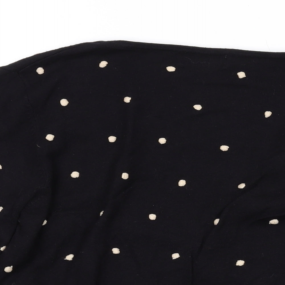 Womens UK Size 12 Kaliko Black Wrap Jumper