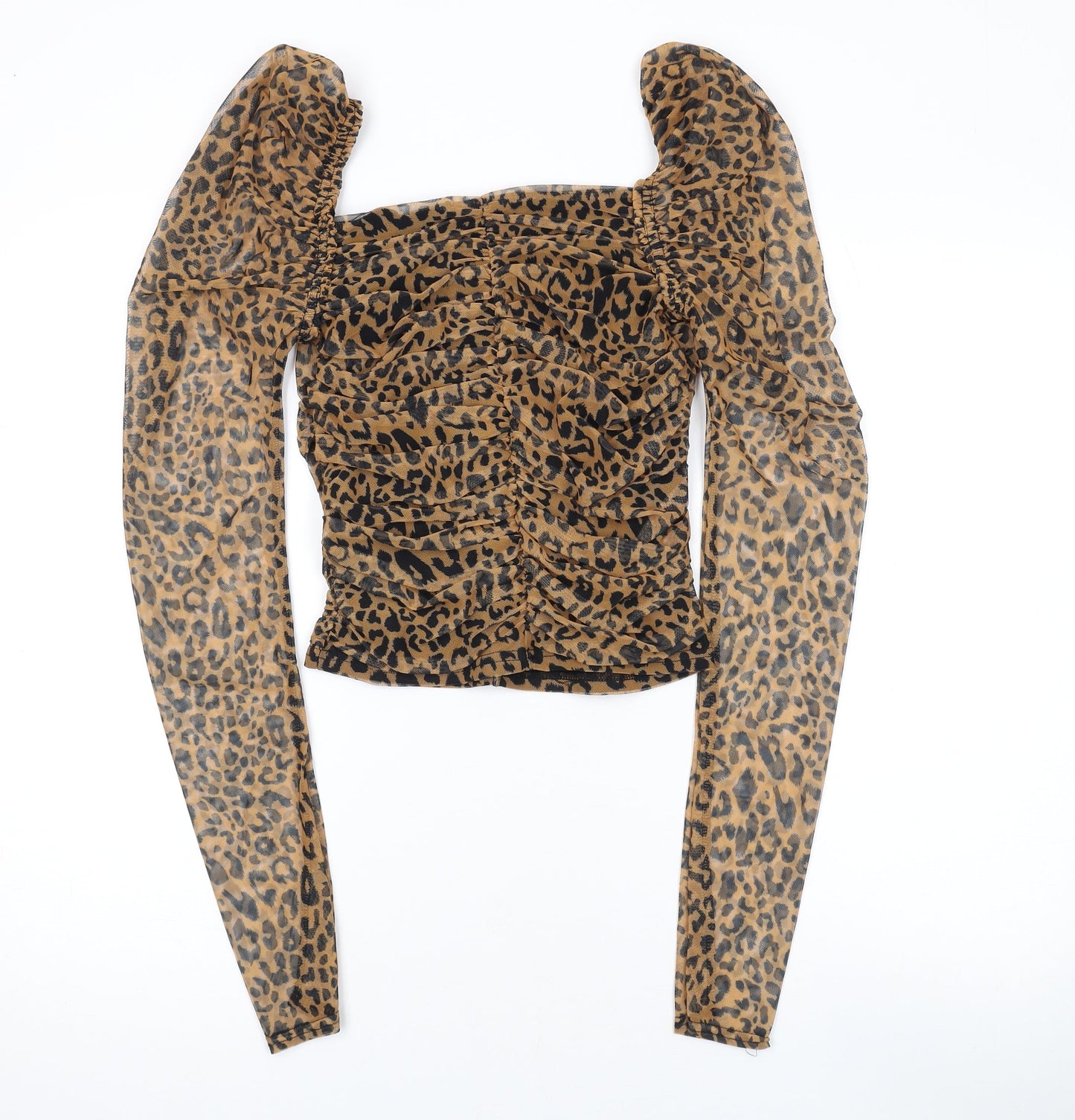 Womens UK Size 6 Missguided Brown Basic Blouse