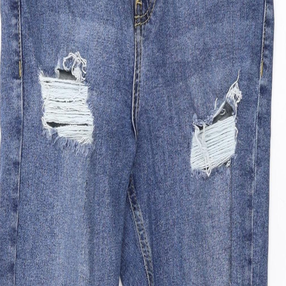 Topshop Womens Blue Cotton Skinny Jeans Size 28 in L25 in Regular Zip