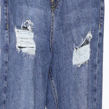Topshop Womens Blue Cotton Skinny Jeans Size 28 in L25 in Regular Zip