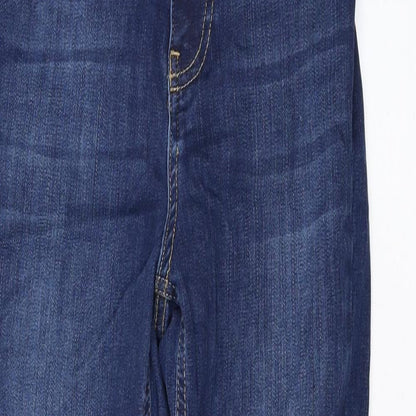 NA-KD Womens Blue Cotton Skinny Jeans Size 8 L27 in Regular Zip