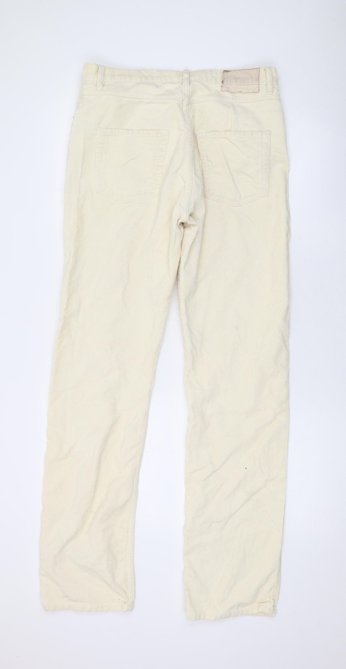 Albam Mens Ivory Cotton Straight Jeans Size 32 in L32 in Regular Button