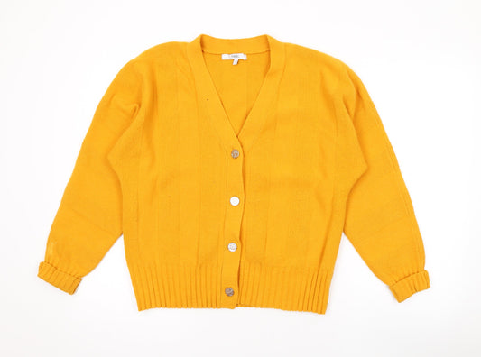 Womens UK Size XS NEXT Yellow Cardigan Jumper