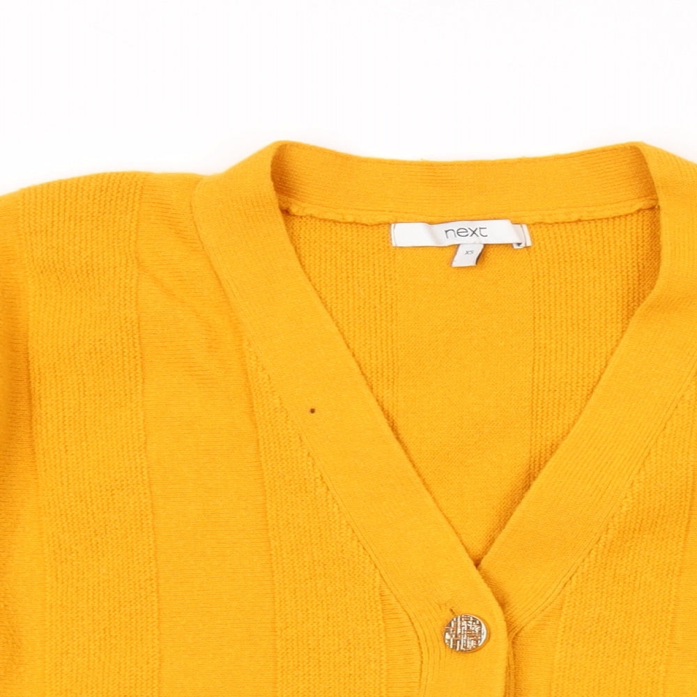 Womens UK Size XS NEXT Yellow Cardigan Jumper
