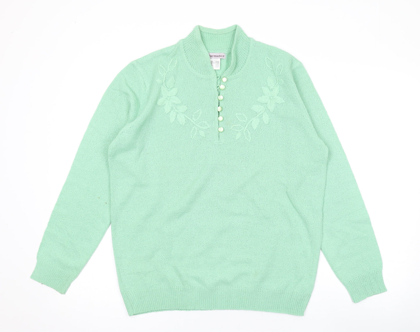 Womens UK Size 18 Charmance Green Pullover Jumper