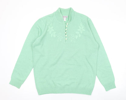 Womens UK Size 18 Charmance Green Pullover Jumper