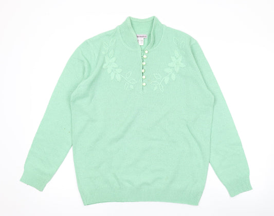 Womens UK Size 18 Charmance Green Pullover Jumper