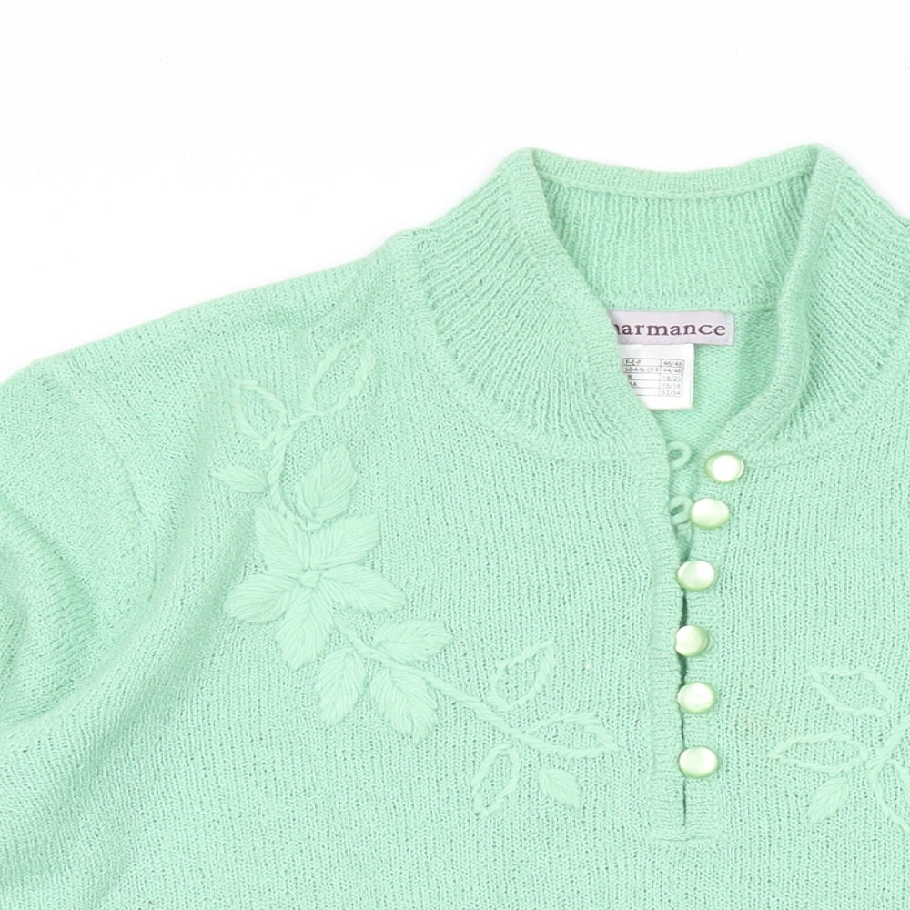 Womens UK Size 18 Charmance Green Pullover Jumper
