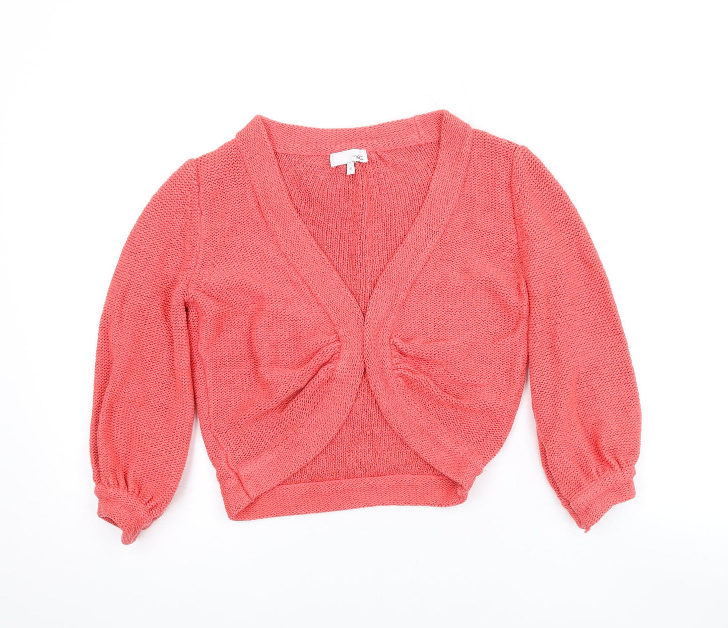 NEXT Womens Pink V-Neck Cotton Cardigan Jumper Size 10