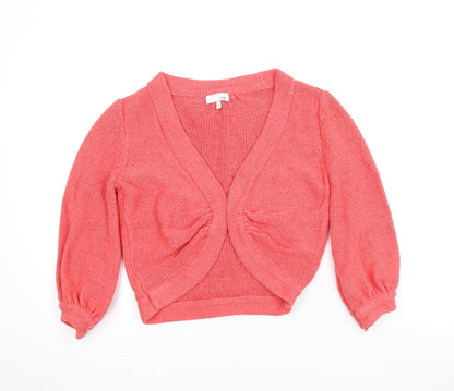 NEXT Womens Pink V-Neck Cotton Cardigan Jumper Size 10