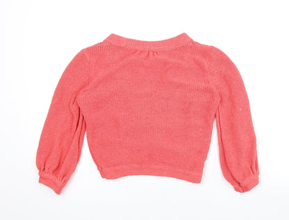 NEXT Womens Pink V-Neck Cotton Cardigan Jumper Size 10