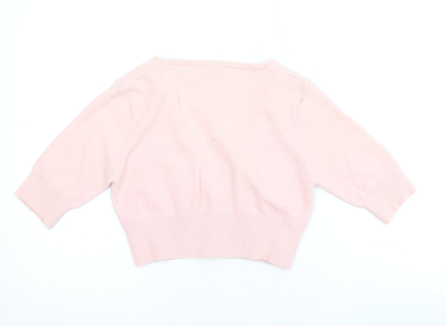 Bay Womens Pink V-Neck Nylon Cardigan Jumper Size 10