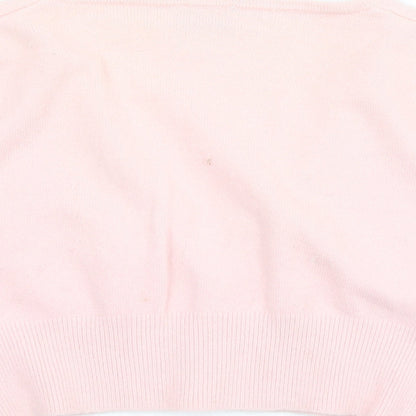 Bay Womens Pink V-Neck Nylon Cardigan Jumper Size 10