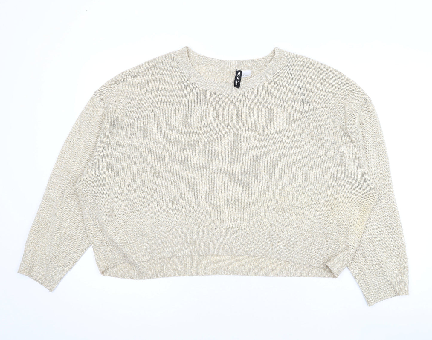 Womens UK Size L Divided by H&M Beige Pullover Jumper