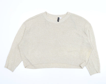 Womens UK Size L Divided by H&M Beige Pullover Jumper
