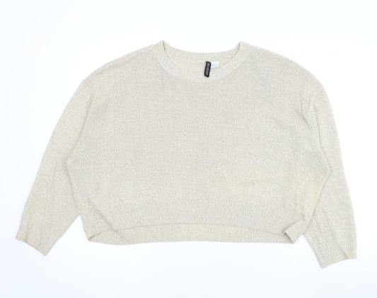 Womens UK Size L Divided by H&M Beige Pullover Jumper