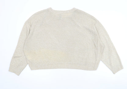 Womens UK Size L Divided by H&M Beige Pullover Jumper
