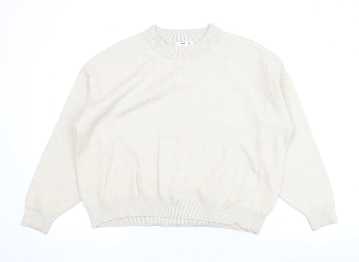Womens UK Size L Mango Beige Pullover Jumper