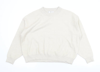 Womens UK Size L Mango Beige Pullover Jumper