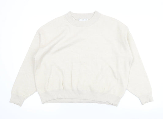 Womens UK Size L Mango Beige Pullover Jumper