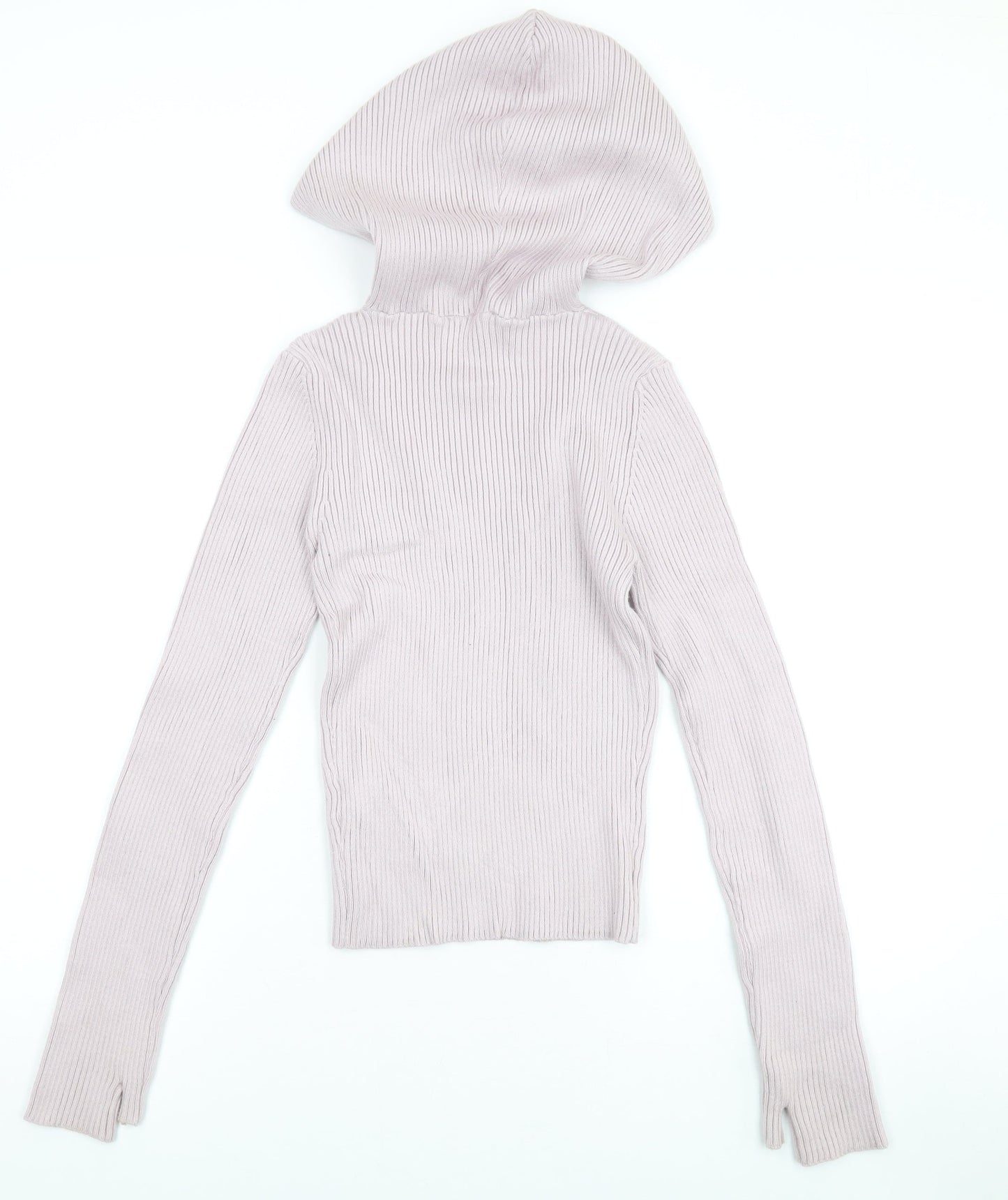 Zara Womens Purple Vinyl Pullover Hoodie Size L Pullover