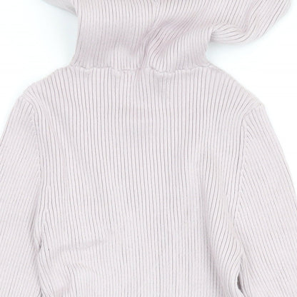 Zara Womens Purple Vinyl Pullover Hoodie Size L Pullover