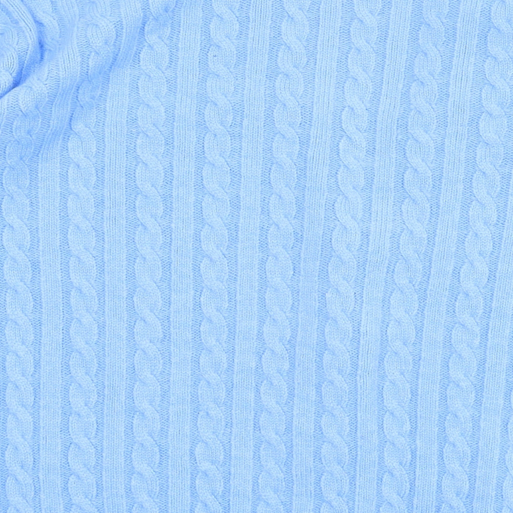 Emma Womens Blue V-Neck Acrylic Cardigan Jumper Size XS