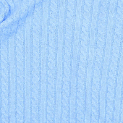 Emma Womens Blue V-Neck Acrylic Cardigan Jumper Size XS