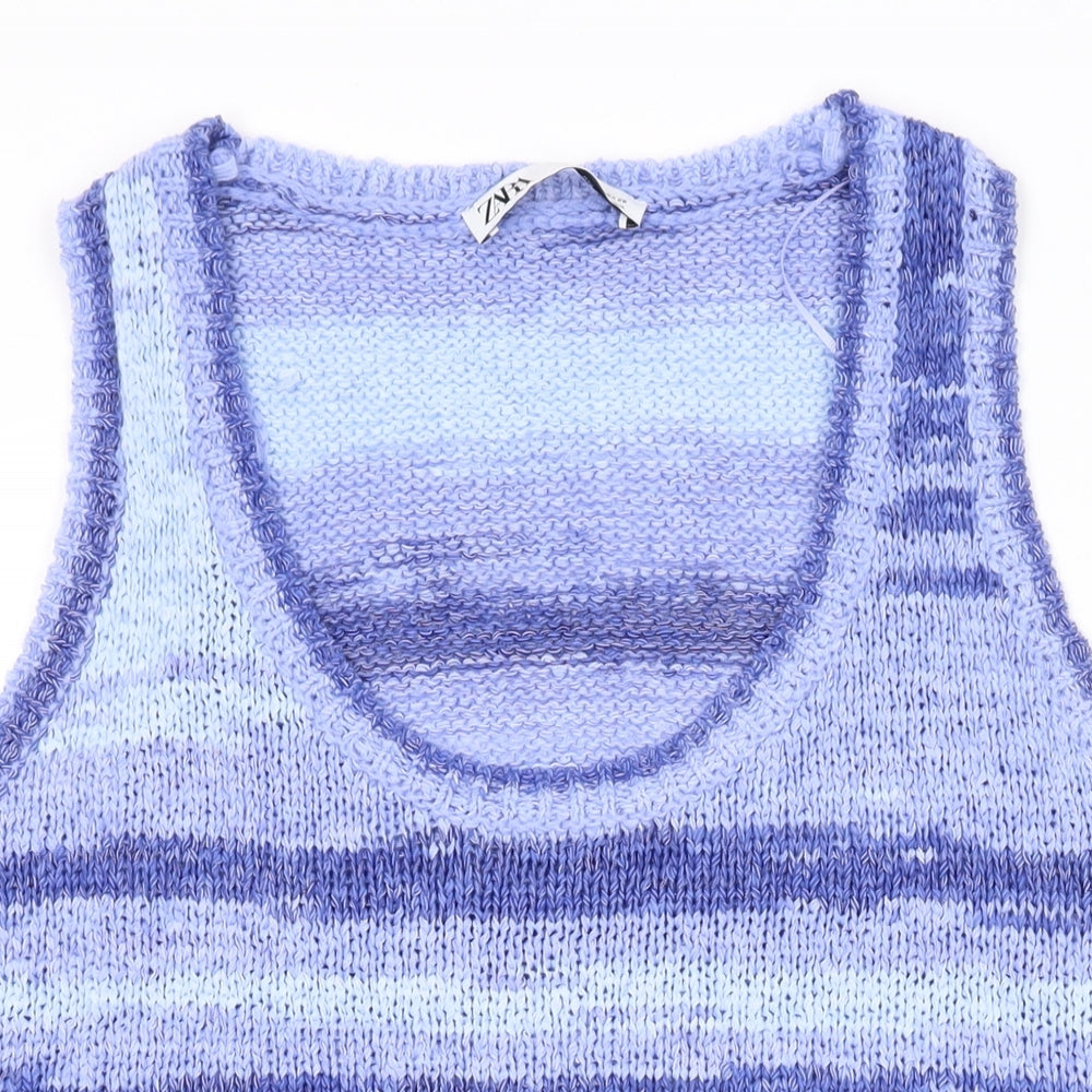 Womens UK Size M Zara Purple Basic Tank
