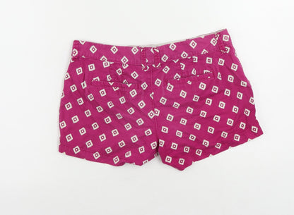 Old Navy Womens Pink Geometric Cotton Hot Pants Shorts Size 6 L3 in Regular Zip