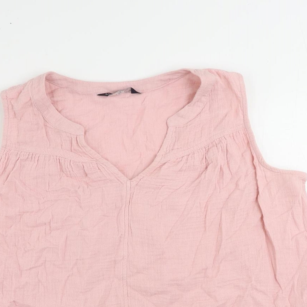 Womens UK Size 12 Marks and Spencer Pink Basic Blouse