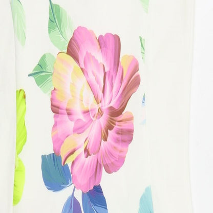 I-X London Womens White Floral Polyester Mini Size 12 V-Neck
