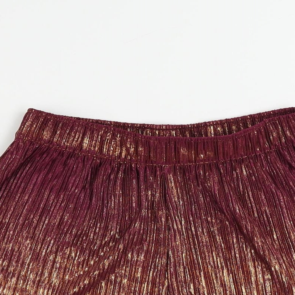 H&M Womens Purple Polyester Basic Shorts Size 6 L3 in Regular - Metallic Plisse