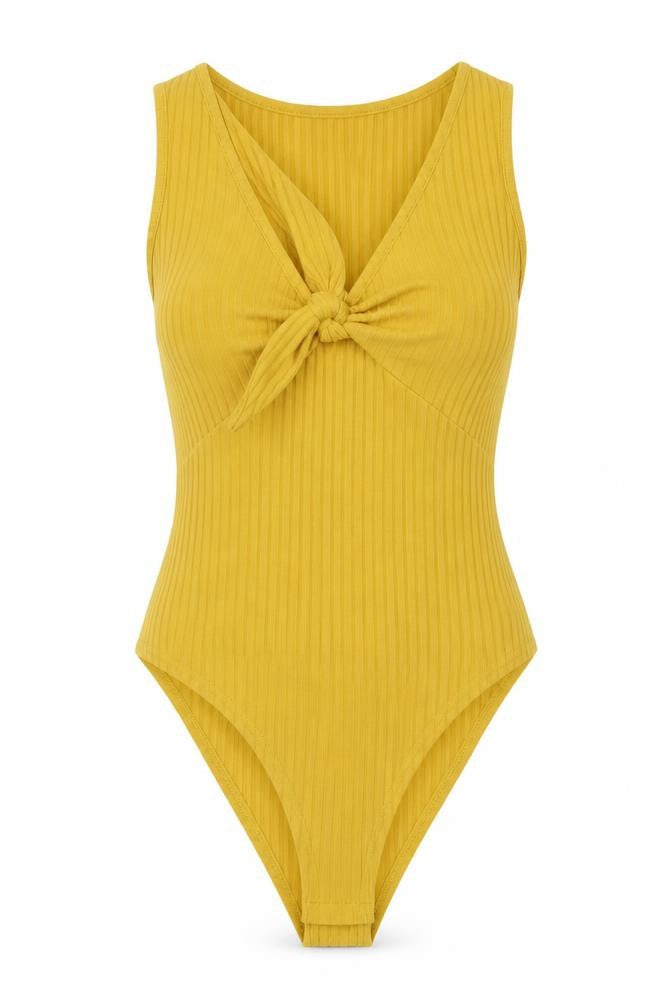 Womens UK Size 12 New Look One-Piece Yellow Bodysuit