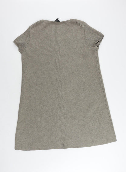 The White Company Womens Beige Wool Jumper Dress Size L Round Neck Pullover - Vintage