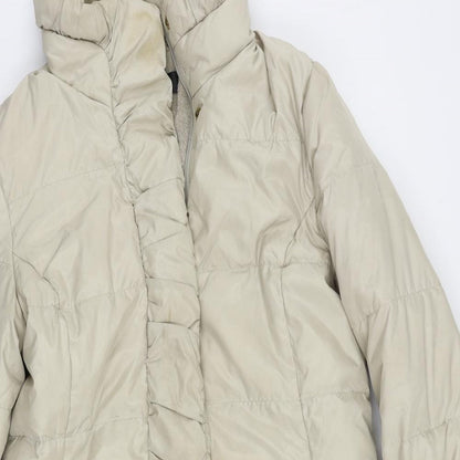 Womens UK Size L Ellen Tracy Beige Quilted Coat