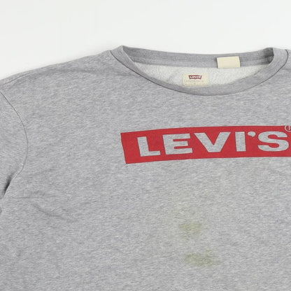 Mens UK Size L Levi's Grey Pullover Sweatshirt