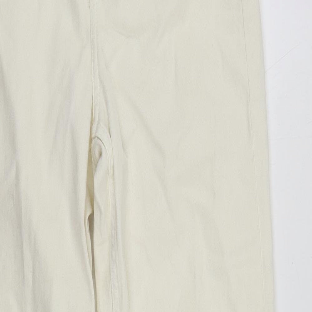 Womens UK Size 8 H&M Regular Fit Straight Ivory Jeans
