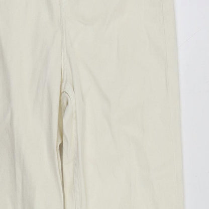 Womens UK Size 8 H&M Regular Fit Straight Ivory Jeans