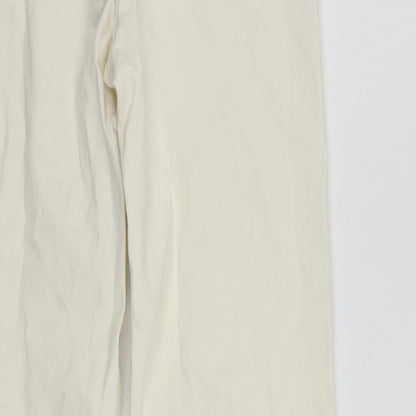 Womens UK Size 8 H&M Regular Fit Straight Ivory Jeans