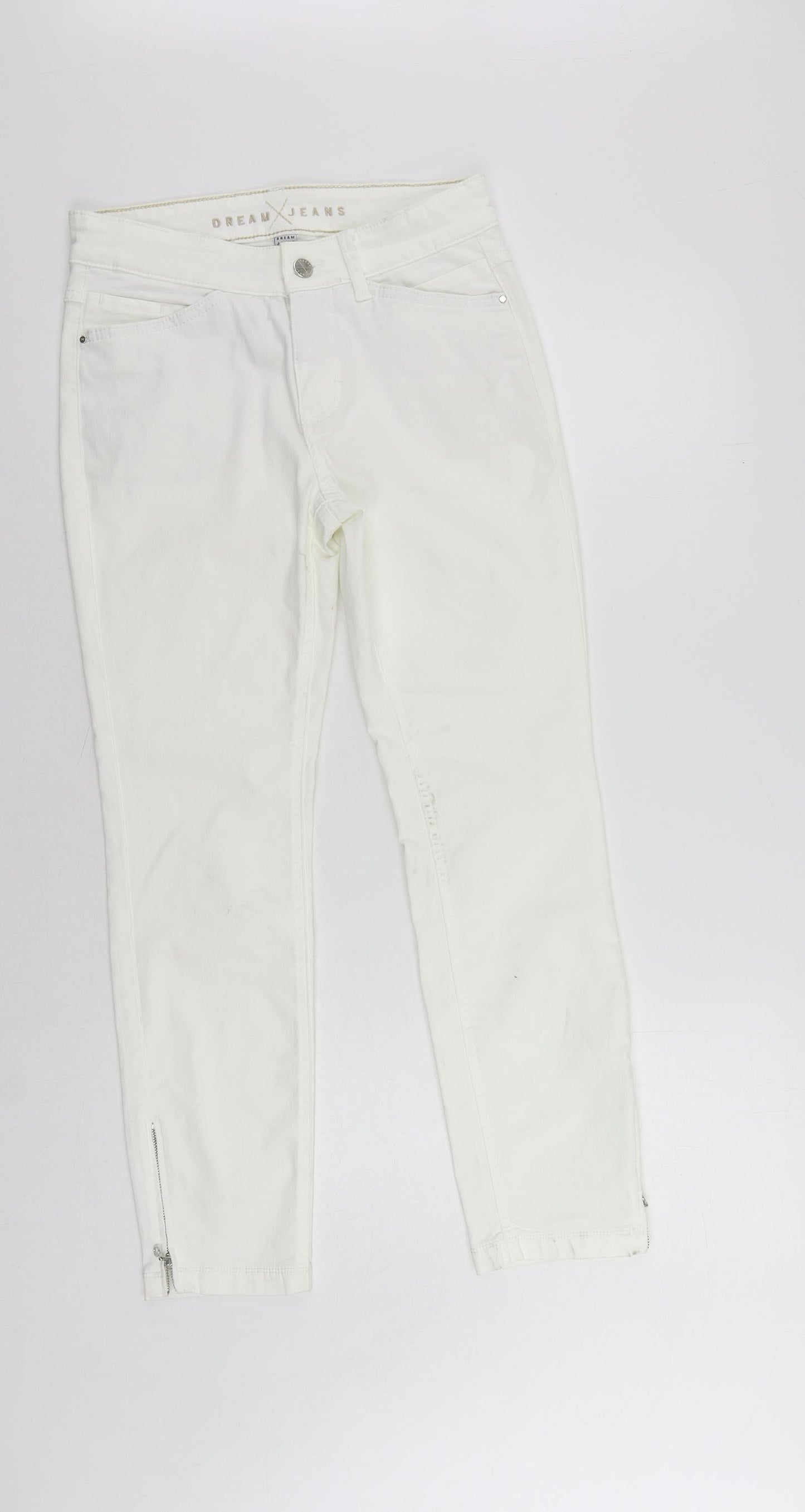 Womens UK Size 28 in Dream Jeans Regular Fit Skinny White Jeans