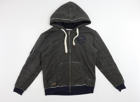 Mens UK Size S Lee Cooper Grey Full Zip Hoodie